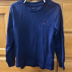 Polo Ralph Lauren Boy’s Dark Blue Long Sleeve Tee Shirt w/Maroon Polo Pony Size